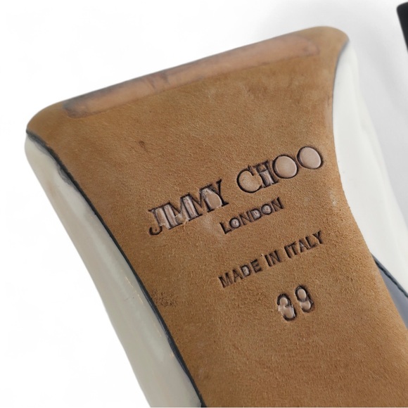 Jimmy Choo Bicolor Patent Leather Viper Pointed Toe Pumps Sz 39 - Picture 7 of 7